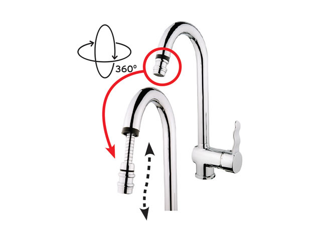 Sink Mixer With Pull-Out Spiral Spring Tap