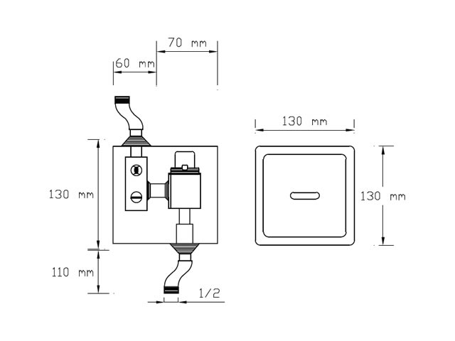 Sensor Concealed Urinal Flush