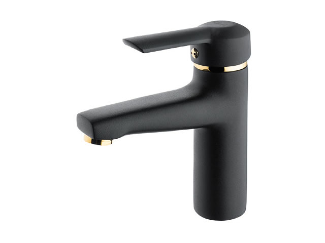 Basin Mixer (Matte Black - Gold)