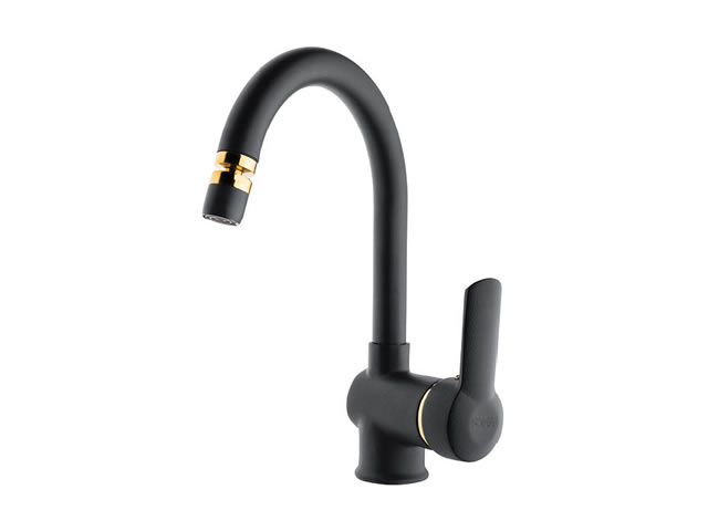 Basin Mixer (Matte Black - Gold)